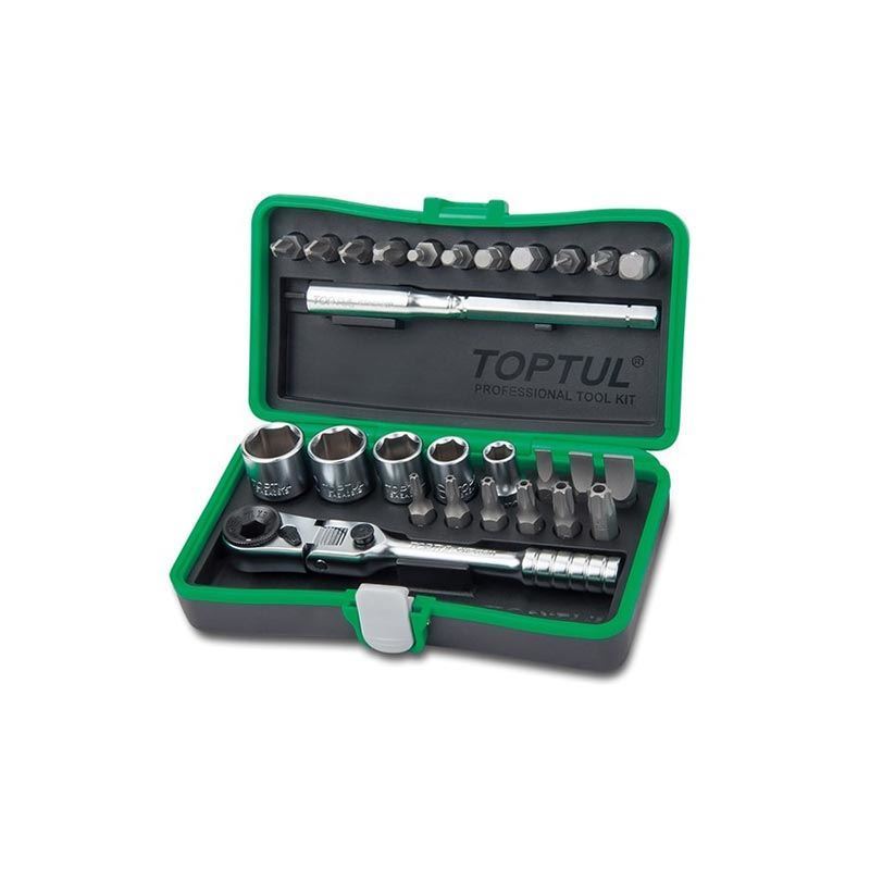 جعبه بکس 1/4 اینچ 27 پارچه کد GADW2701 تاپ تول TOPTUL-01