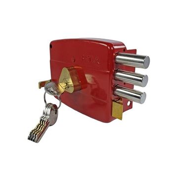 قفل حیاطی قرمز سه لول کلید کامپیوتری 106-12-5C اس تی ای 0STA
