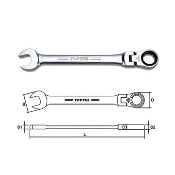 آچار یکسر جغجغه تاشو تاپ تول TOPTUL-01