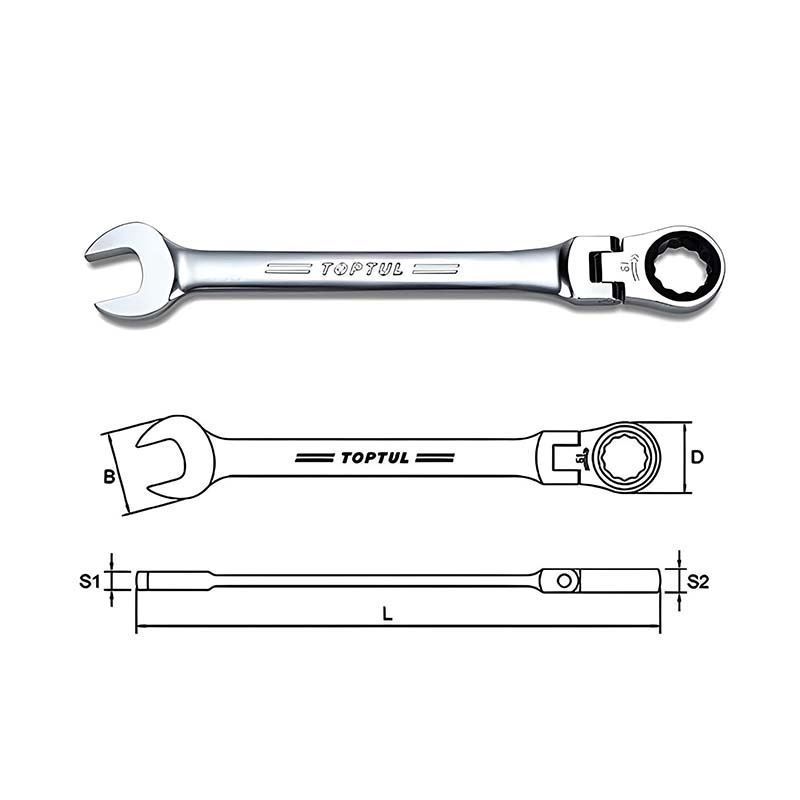 آچار یکسر جغجغه تاشو تاپ تول TOPTUL-01