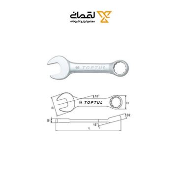 ست آچار 10 عددی کوتاه کد GAAA1002 تاپ تول TOPTUL-02