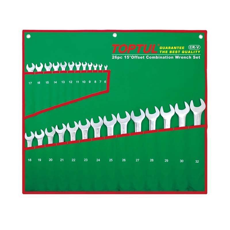 ست آچار یکسر رینگی 26 عددی کد GAAA2604 تاپ تول TOPTUL-01