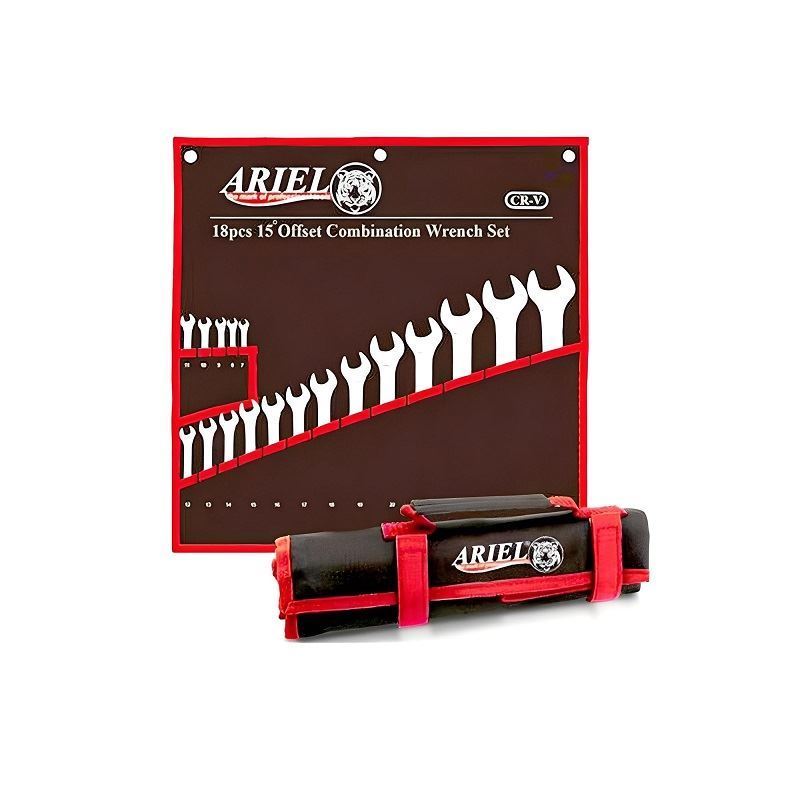 ست آچار یکسر رینگی 18 عددی کد ARAY1801 آریل ARIEL2