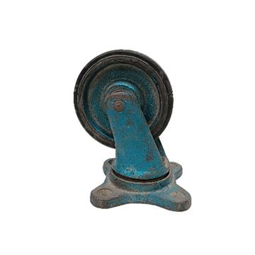 چرخ ۱۳ سانتی‌متری گردان چدنی لاستیکی ایرانی