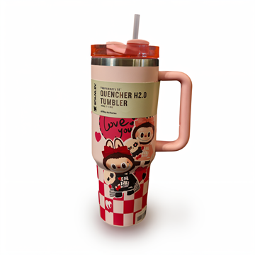 فلاسک لبوبو صورتی شطرنجی استنلی STANLEY