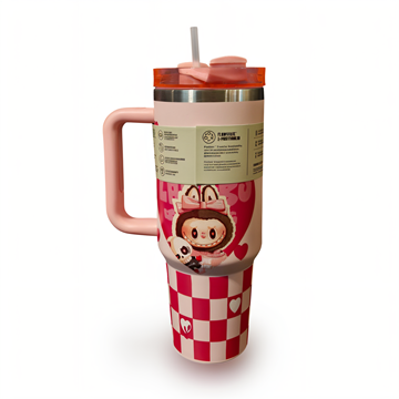 فلاسک لبوبو صورتی شطرنجی استنلی STANLEY