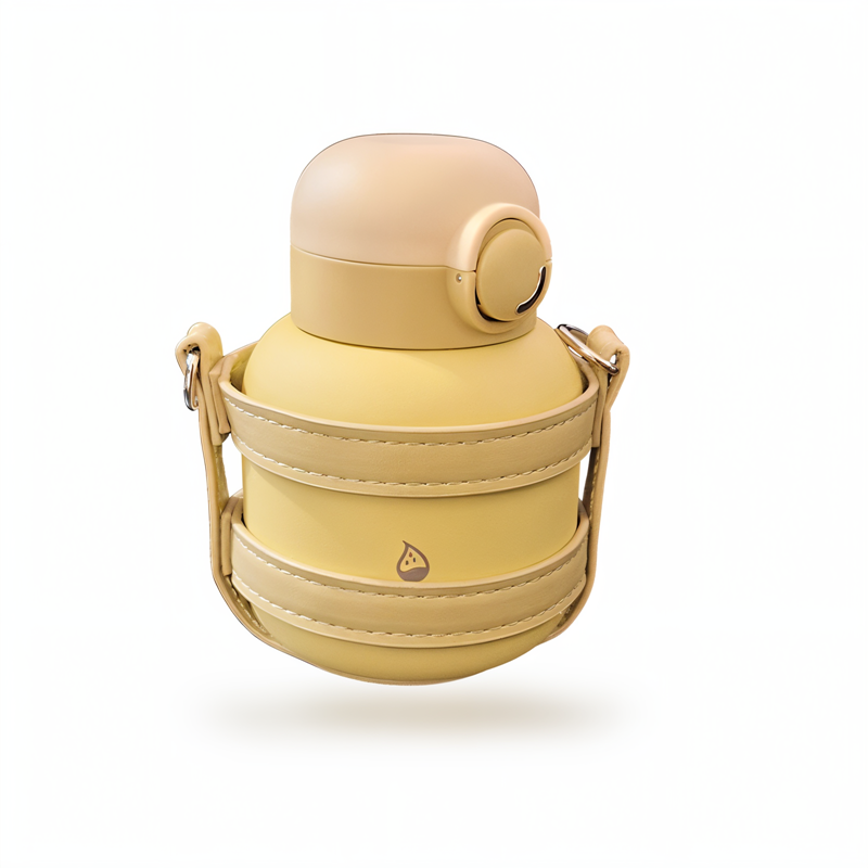 فلاسک نی دار کپل کاور چرم 480 میل کد XDFW876