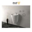 سنگ روشویی مدل وینر نیم پایه سفید ساده گلسار GOLSAR-02