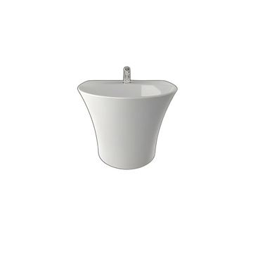 سنگ روشویی مدل رومنس نیم پایه سفید ساده گلسار GOLSAR-01