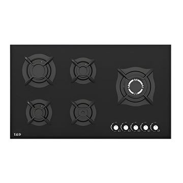 اجاق گاز شیشه ای 5 شعله مدل TD170E3 تی اند دی T&D-01