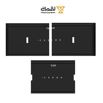 هود شیشه ای 70 سانت مشکی مخفی مدل TD60E تی اند دی T&D-02