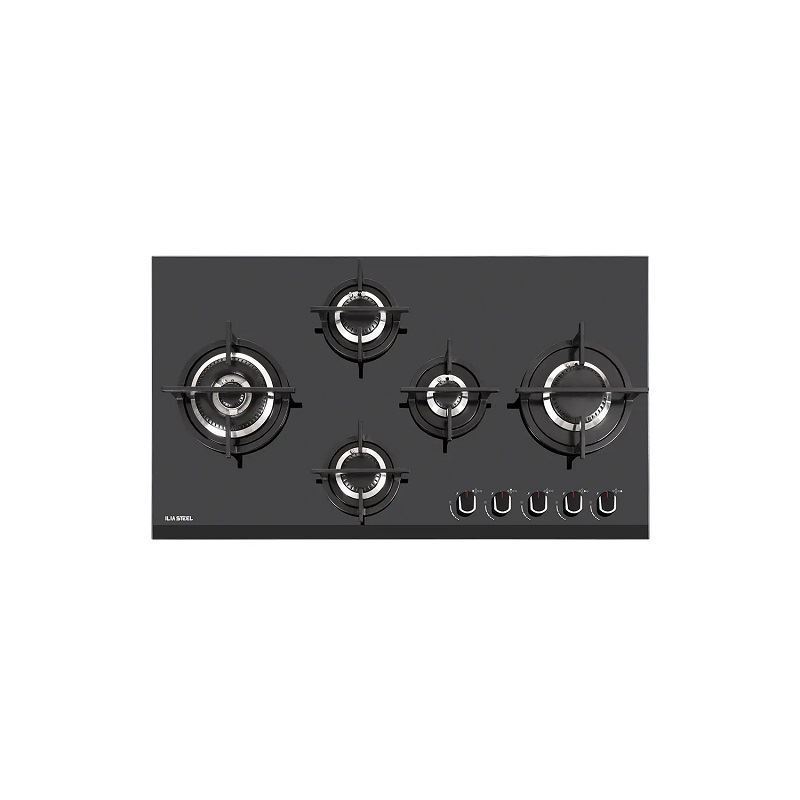 اجاق گاز 5 شعله شیشه ای مدل G531 ایلیا استیل