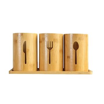 ست 3 عددی جا قاشق چنگال چاقو چوبی-01