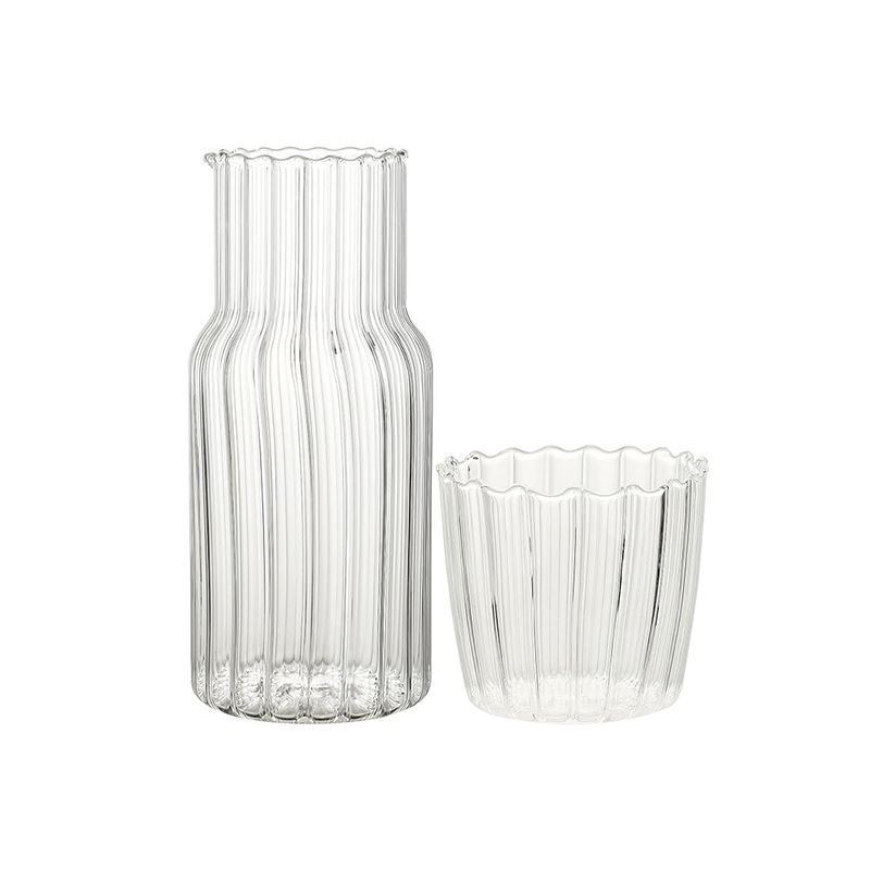 ست شیشه ای پارچ و لیوان داخل شیار دار-01