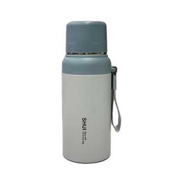 تصویر فلاسک 600 میل بند دار طوسی-سرمه ای SHUI