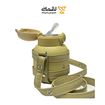 تصویر  فلاسک نی دار کپل کاور چرم 480 میل کد XDFW876 کرم