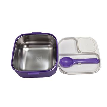 تصویر ظرف غذا کرومی بنفش کد HY-022