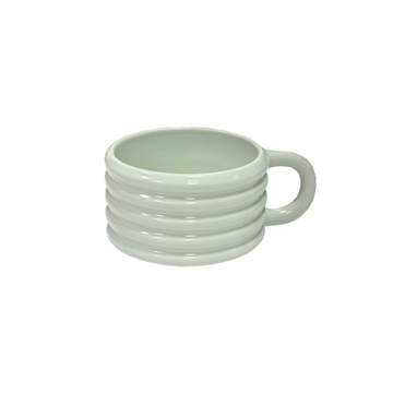 تصویر ماگ لته خوری شیار دار سبز پاستلی