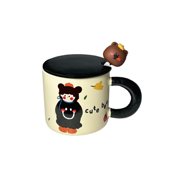 تصویر ماگ دخترک مشکی درب دار کد 97-4486
